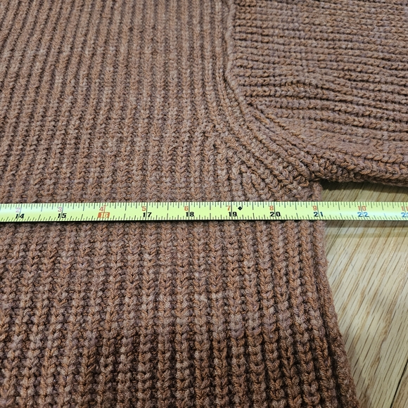 FREE PEOPLE Eleven Cowl Turtleneck Oversized Rust Brown Sweater Size Small - Picture 10 of 11